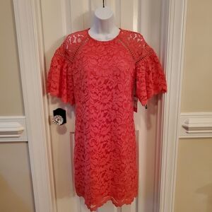 Vince Camuto Coral Pink Lace Dress